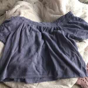 Full Tilt purple/blue off the shoulder shirt